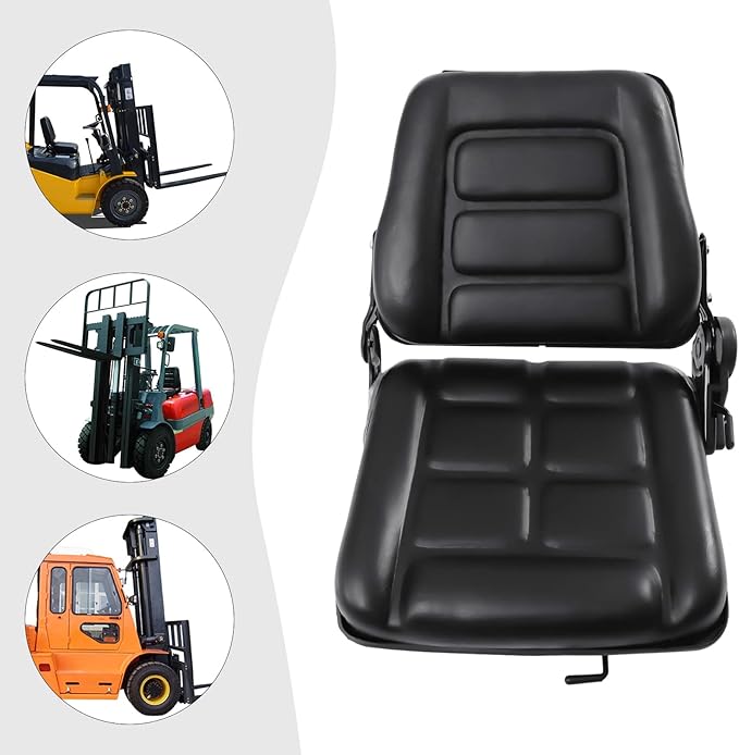Universal Lawn Mower Seat, Replacement Forklift Seat, Garden Tractor Seat, Adjustable Mower Seat, Stage Weight Seat PVC Tractor Seat for Forklift Tractor Skid Loader