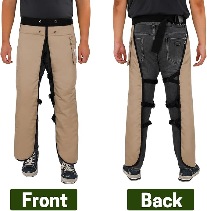 Chainsaw Chaps Apron Wrap 8-layer for Men/Women Loggers Forest Workers Protective Chain Saw Pants Adjustable
