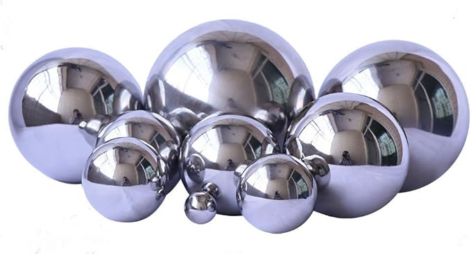 Pack of 2, Stainless Steel Hollow Gazing Ball Mirror Polished Shiny Sphere for Home Garden Ornament (3 Inch)