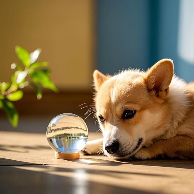 Crystal Glass Garden Gazing Ball, 3.94-inch Diameter, Clear Reflective Sphere