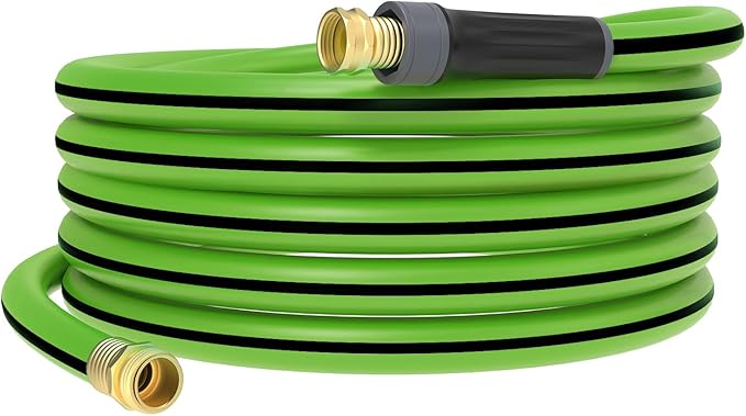 Garden Hose 25ft x 5/8",Short Garden Water Hose Heavy Duty,Flexible,Lightweight Hybrid Hose with Swivel Handle,3/4'' Brass Fittings,Hybrid Rubber Hose for Backyard