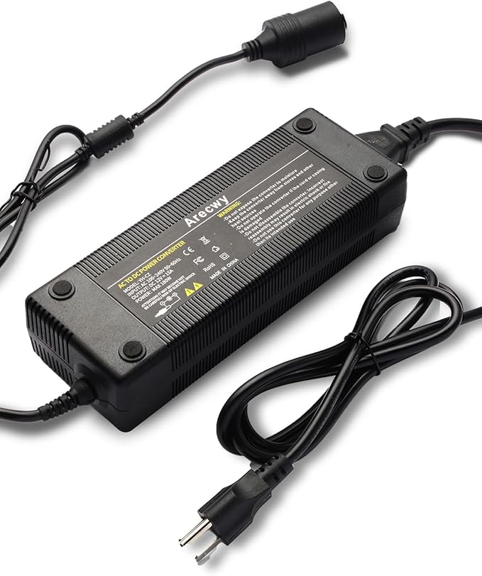AC to DC Converter 180W 15A 110V to 12V Power Adapter with Fast Cooling Fan, Car Cigarette Lighter Socket Power Supply for Car Vacuum, Refrigerator, Inflator