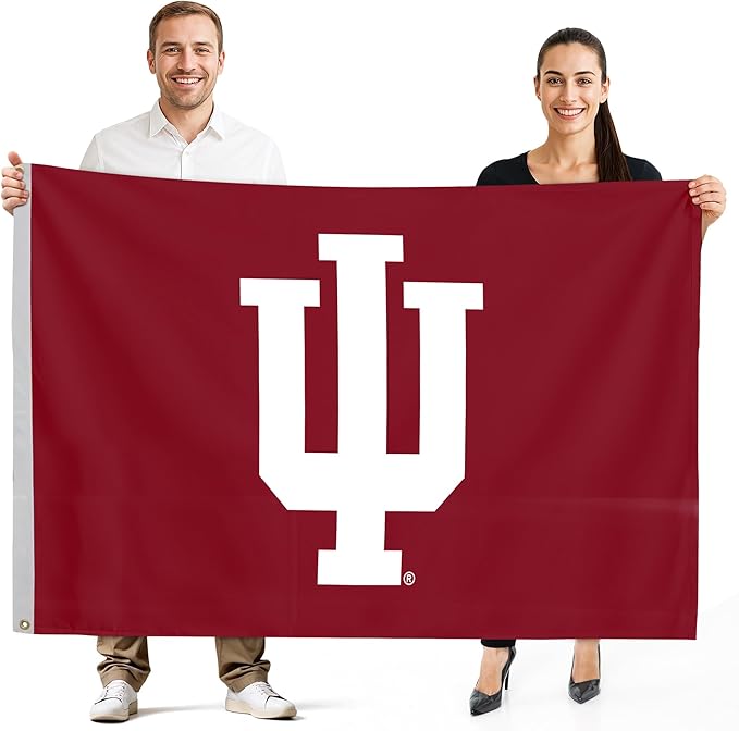 Indiana Hoosiers College Sports Printed Flag - NCAA Licensed - Nylon - School Banner (Red) (5' x 8')