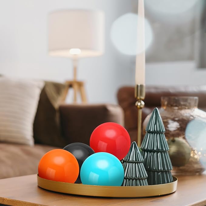 uxcell 2 Pcs Gazing Globe Decor Ball 2.5 Inch 63mm Reflective Garden Sphere Polished Hollow Ball, Seamless Stainless Steel Gazing Ball, Smooth Mirror Globe for Garden Home Decor, Orange