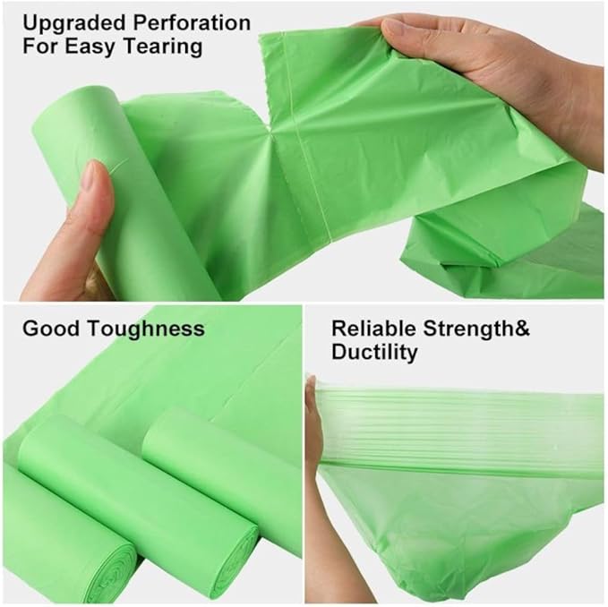 Biodegradable Trash Bags 13+ Gallon-Plant-Based Tall Kitchen compostable Waste Bags, Heavy Duty 1.18 Mil & Leakproof, 50 L, Fits 13 Gallon Bins, Recyclable -Strong Large Trash Bags (60 Count)