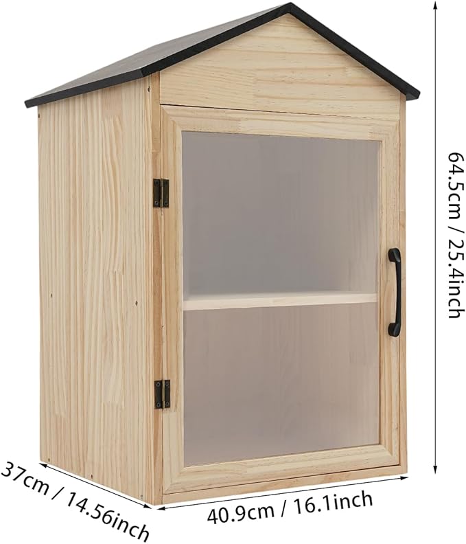Outdoor Library Book Box - 2-Tier Literature Exchange Box Outdoor Book Storage Little Wood Cabinet with Shelf for DIY, Neighborhoods Community and Schools Sharing Books, Literature (Style 2)