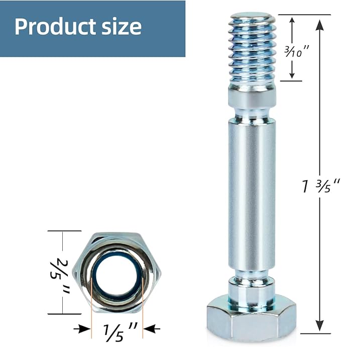 Snow Blower Shear Pins 303160355P / 303160355 Replacement Parts for PowerSmart Snow Blower (Pack of 4)