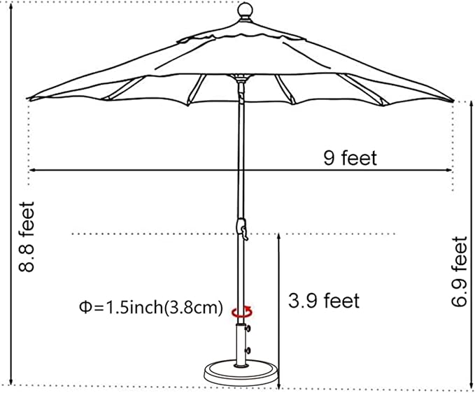EliteShade USA 10-Year-Non-Fading 9Ft Market Umbrella Patio Umbrella Outdoor Table Umbrella with Ventilation, Antique Beige