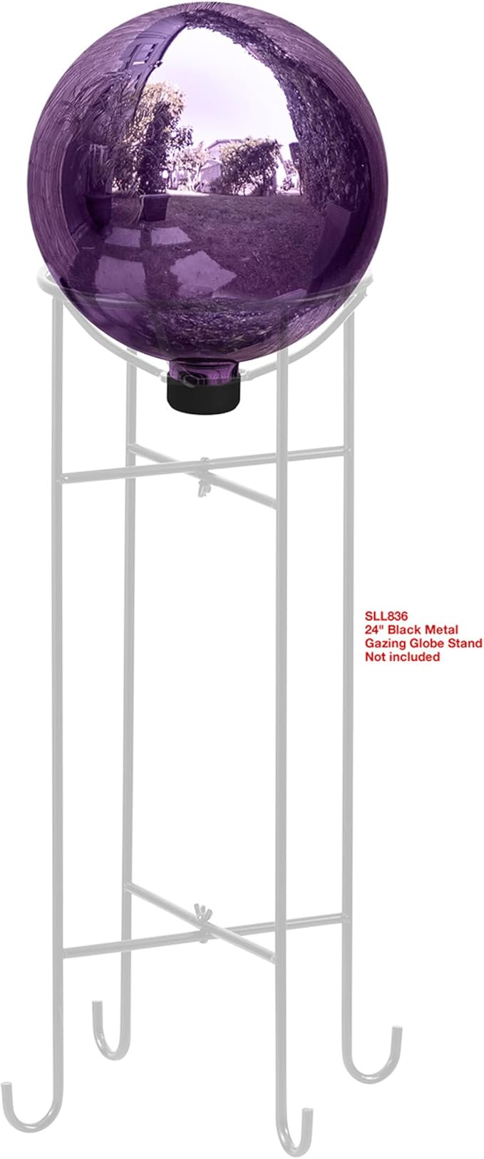 Alpine Corporation 10" Diameter Indoor Outdoor Glass Gazing Globe Garden Decor, Purple