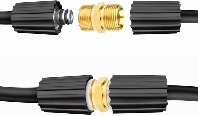 GASHER 2Pcs Brass M22 Pressure Washer Fitting,M22-14mm Male x M22-14mm Male Thread Fittings,For Pressure Washer Hose