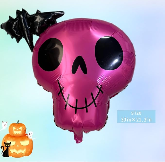 7 Pcs Halloween Ghost Foil Balloons Ghost Pumpkin Bat Spider Cat Monster Scary Decorations Cute Mylar Balloons Kit for Trick or Treat Party Decor Supplies for Indoor Outdoor Boo Day Party Supplie