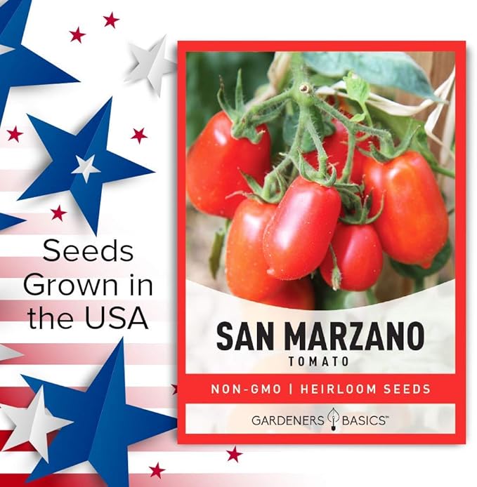 Gardeners Basics, San Marzano Tomato Seeds for Planting Heirloom Non-GMO Seeds for Home Garden Vegetables Makes a Great Gift for Gardening