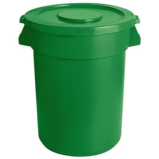 PRO&Family Trash can with Lid (Green, 44 Gallon)