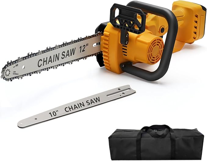 Mini Chainsaw Cordless for Dewalt 20V Battery, Brushless Electric 12"/ 10" with Auto Oiler & Security Lock, for Tree Trimming, Branch Wood Cutting (Tool Only) (12"/ 10" Chainsaw)