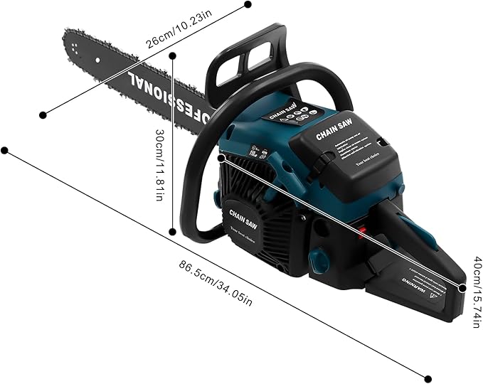58cc Gas Chainsaw 20 Inch Gas Powered Chainsaws 2 Stroke Handed Petrol Gasoline Chain Saw Cordless Petrol Gas Chain Saws for Cutting Wood Outdoor Garden Farm Home