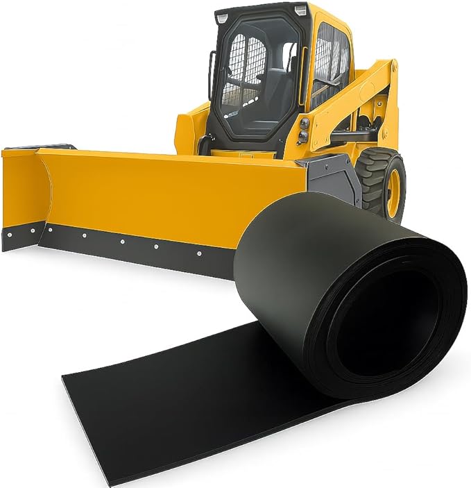 SIMOND STORE - Rubber Snow Plow Cutting Edge – Heavy Duty 96" x 8" x 0.39" Snow Plow Deflector Smooth & Surface-Safe Snow Clearing - Fit for ATV, Tractors,Skid Steers & UTVs Snow Pusher Cutting Edge