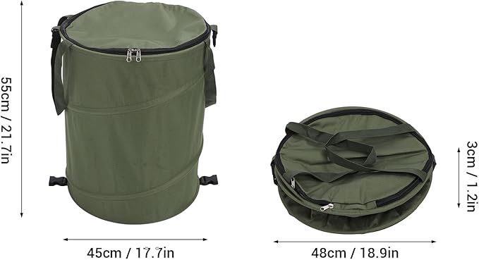 Zunate Collapsible Lawn and Leaf Bag, 24 Gallon Collapsible Trash Can, Reusable Outdoor Yard Waste Leaf Bag Garden Garbage Bin, Garden Garbage Bag with Lid, Lawn and Leaf Bags for