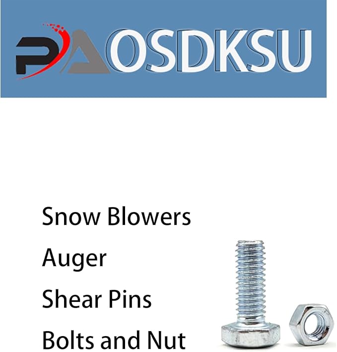 8 Sets- Auger Shear Pins Bolts and Nut HS1132 fits Honda HS828 HS928 HS724 HS624 & New HSS Series 724, 928, 1332 Snow Blowers, Stainless Steel