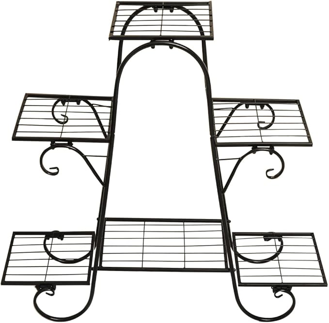 6 Tier Plant Stand Metal Flower Shelves Plant Display Stand Indoor Outdoor Patio Plant Rack Flower Pot Holder