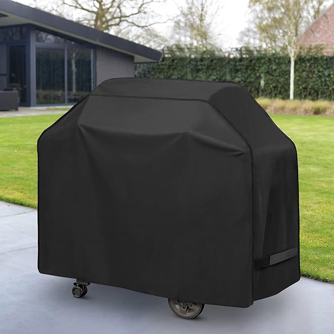 Arcedo BBQ Grill Cover 50 Inch, Heavy Duty Waterproof Barbecue Cover for Outdoor Grills up to 48 Inch Width, Suitable for Weber, Char Broil, Nexgrill Grills, etc, All Weather Protection, Black