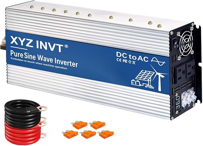 3500W Pure Sine Wave Inverter 36V to 120V AC, 7000W Peak Power - Portable Power Converter for Solar System, Off-Grid Home, RV, Truck & Camping