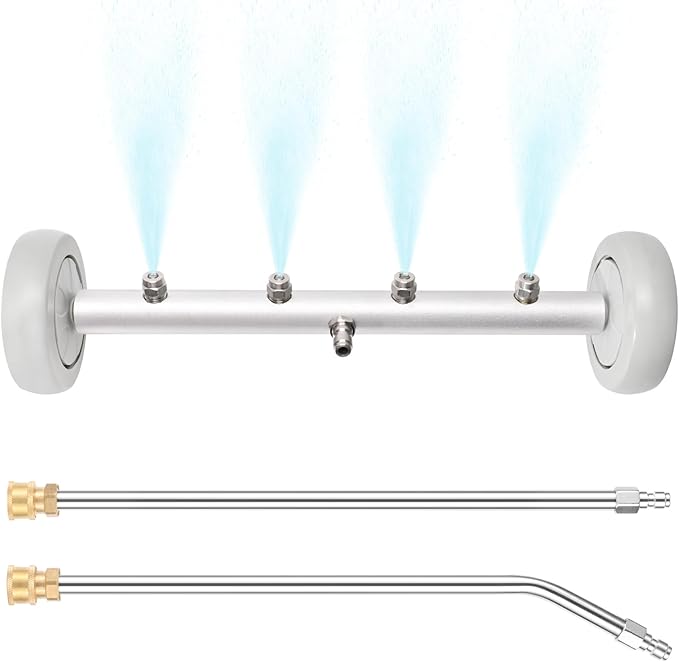16 Inch Pressure Washer Undercarriage Cleaner, Under Car Washer, Undercarriage Sprayer for Pressure Washer with 2 Pcs Extension Wand, Universal 1/4" Connector, 4000 PSI