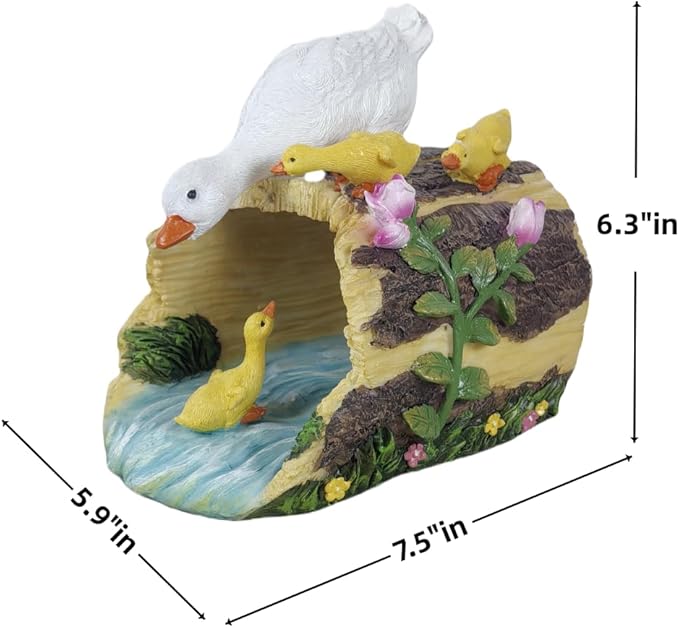 Duck Statues Gutter Extension Garden Decoration, Resin Outdoor Decor, Animal Downspout Diverter, 3"4" Extender Splash Block