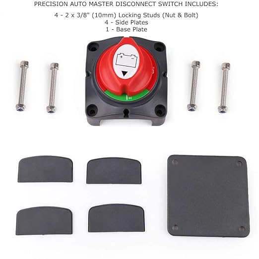 Marine Battery Disconnect Switch - Premium On-Off Position Master Cut Off - 6V 12V 24V 48V - Battery for Boat, ATV, RV, UTV, Heavy Duty Waterproof Isolato Switch, 275/1250 Amps (On-Off)