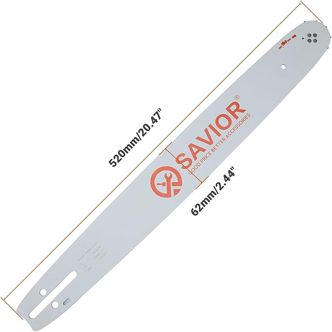 Savior 18 Inch Chainsaw Bar and Chain Combo .325" Pitch .050" Gauge, 72 Drive Links Replacement 180TXLBK095 584408 Chain Saw Bar, For Husqvarna 440, 455 rancher, Jonsered, McCulloch (2 Chains+ 1 Bar)