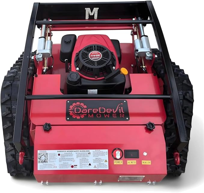 Remote Control Lawn Mower | 55° Slope Capability | 22-Inch Cut | Hybrid Self-Charging Dual Battery | Brushless Drive Motor | Zero Turn | Adjustable Cutting Deck (Mower + Snowplow)