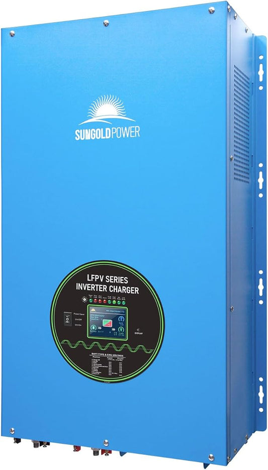 SUNGOLDPOWER 15000W 48V Inverter charger, Input 240V AC,Output 120/240V Split Phase Pure Sine Wave Inverter, Low Frequency Inverter, Heavy Duty Inverter for off Grid System（MPPT excluded）