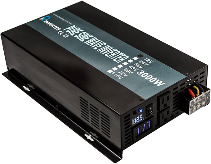 WZRELB 3000W 12V 120V Pure Sine Wave Solar Power Inverter Homeuse DC to AC System