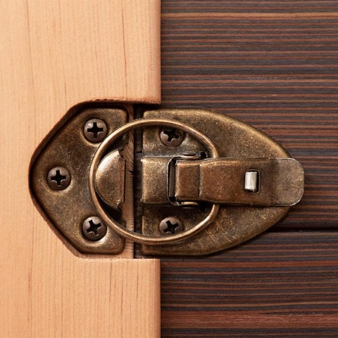 trust4care 3-Pack Hasp and Staple Lock for Steam Room Sauna Spa Wood Wall Panels - Repair Replacement Sauna Accessories, Rust-Resistant Durable Zinc Plated Security Buckle Latch Clamps (Black)