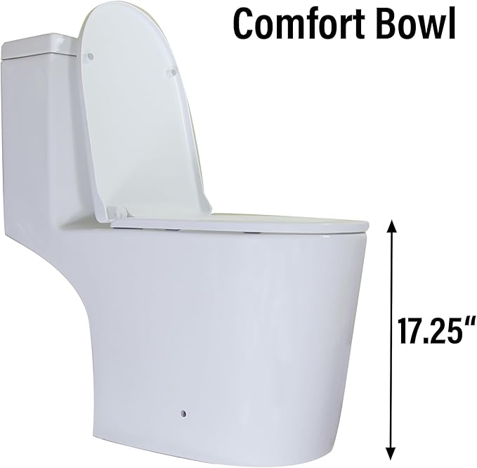 WinZo 450W Macerator Pump Toilet For Basement,Elongated 17-inch Tall Comfort Seat,Powerful Macerating Toilet System With 3 Water Inlet & Ac Vent