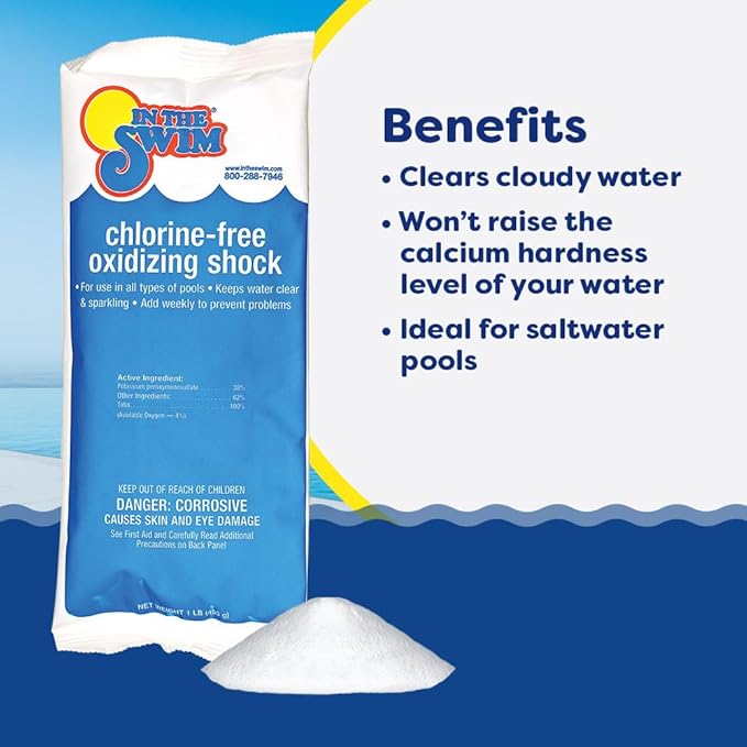 In The Swim Bromine Plus and Chlorine-Free Shock Bundle: Includes 8 Pound Bucket of Bromine Plus and 12 x 1 Pound Bags Chlorine-Free Shock - Effective Low Odor Alternative