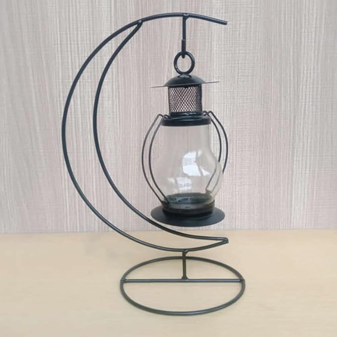 SGrace Ornament Display Stand Holder Home Wedding Decoration Rack for Hanging Glass Globe Pot Stand Iron Pothook Stand Terrarium Witch Ball (1, 9.8"x4.7")