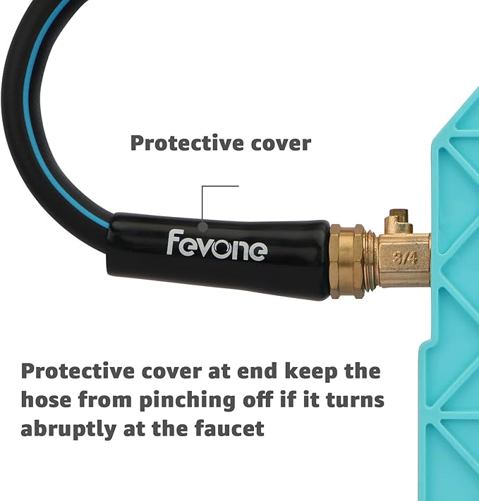 Fevone Garden Hose 25 ft., Lightweight Hybrid Water Hose, Flexible and Durable, Leak-Free Connections