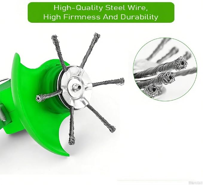 2Pcs Steel Wire Grass Trimmer Head, 6 Inches Steel Wire Weed Trimmer Head, String Trimmer Replacement Head for Electric Battery Powered Cordless String Trimmer-0.22 inch Hole (2, Silver)