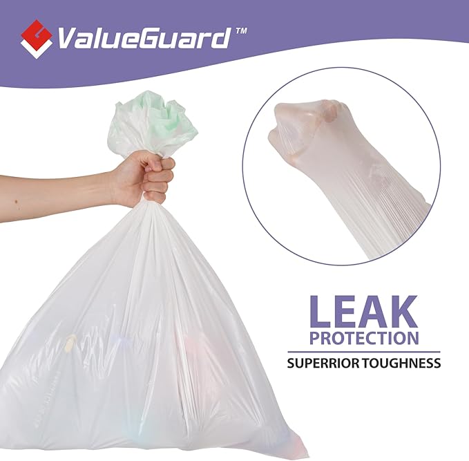 Trash Bags Garbage Bag 13 Gallon Drawstring Tall Waste Bag for Kitchen Office Party 0.6 Mil (110 Count)