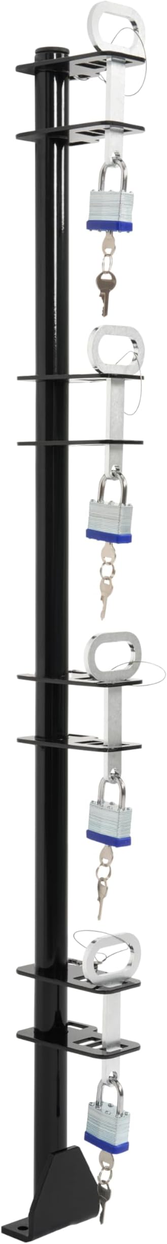 ECOTRIC 4 Place Trimmer Rack Holders for Landscape Truck Trailer Enclosed w/4 Locks Weed Eater Carrier Black Steel Pair