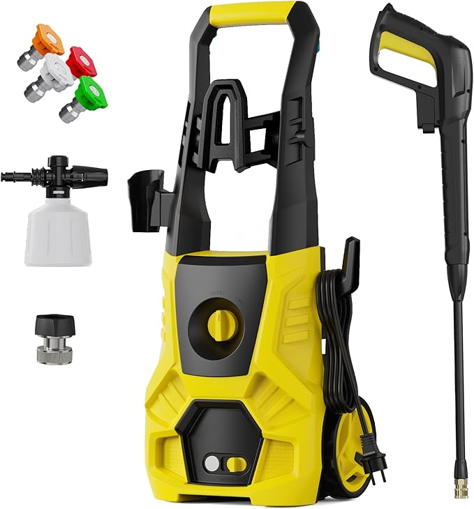 Pressure Washer-5000PSI with 4 Nozzles, 35FT Power Cord, Power Washer Cleaning Machine with Foam Cannon for Cars Fences Driveways Patios Home Cleaning