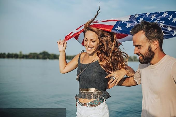 American Flags for Outside 2x3 Ft; American Flags 2x3 Outdoor Heavy Duty. Durable 250D Polyester US flags with Premium Embroidered Stars, Sewn Stripes, Brass Grommets, and Vibrant Colors.