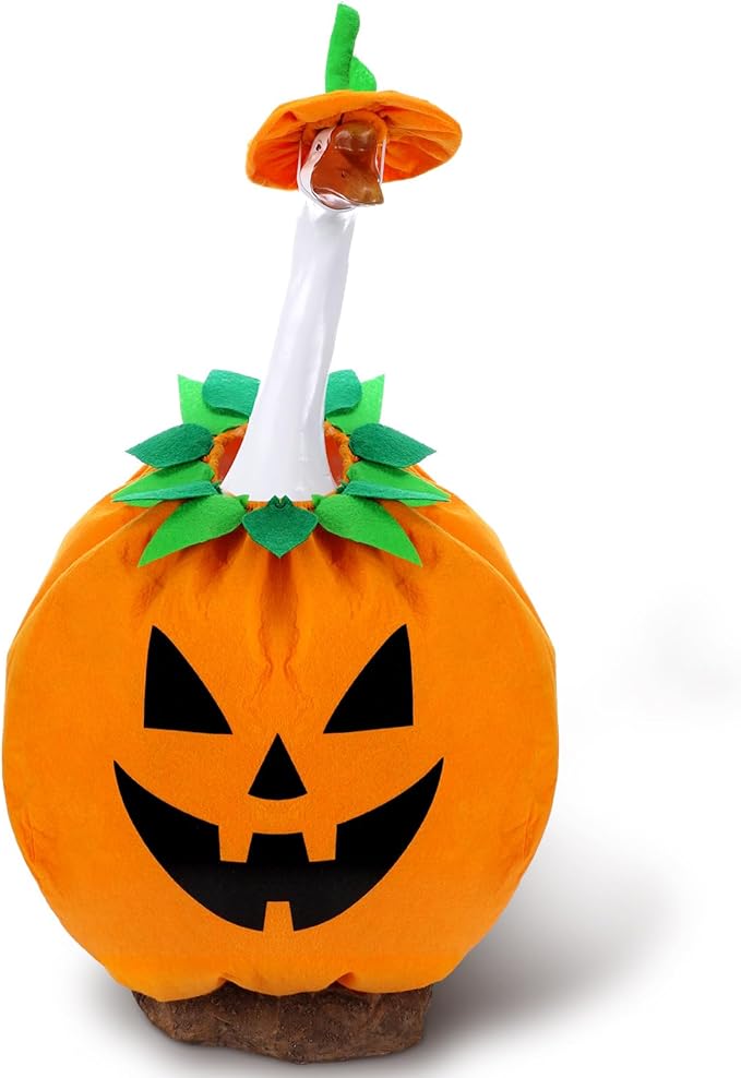Halloween Pumpkin Goose Outfit Porch Goose Clothes Yard Silly Lawn Duck Shirt for Cement Plastic Duck(23'' Porch Style)