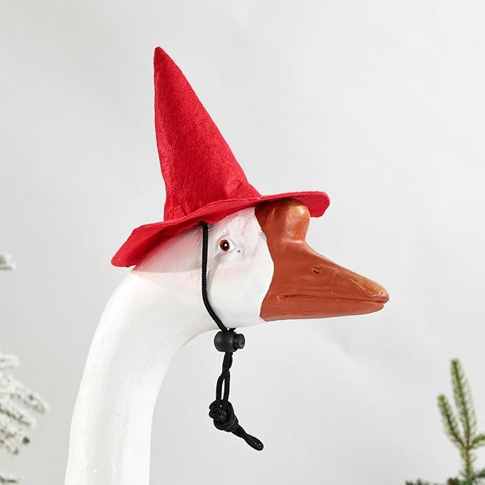Christmas Goose Outfit Santa Porch Goose Outfits Xmas for 23" Yard Lawn Outdoor Garden Patio Statue Santa Holiday Decor