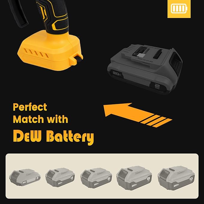 Mini Chainsaw Cordless Fit for DeWalt Battery 20V, 6-Inch & 4-Inch 2-in-1 Electric Chainsaw with Auto Oiling, 5m/s Chain Speed & Safety Lock, Lightweight for Branch Pruning, Tree Trimming (NO Battery)