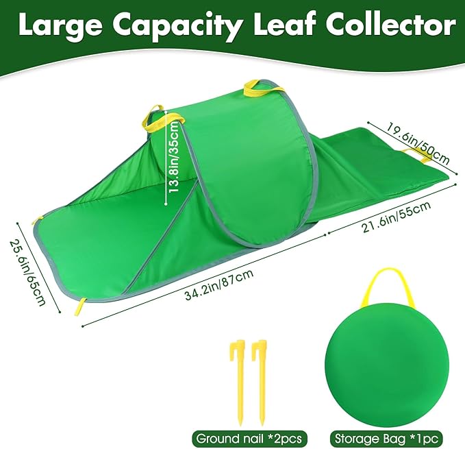 Leaf Collector with Extension Lawn Bags,Portable Pop Up Leaf Bag,Thickened Leafs Scoops,Reusable Yard Garden Bags for Leaves and Trash (1 Pack)