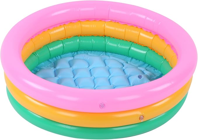 Children Swimming Pool, Round Shape Bright Color Baby Basin Pool, Inflatable Swimming Pool for Indoor (M)