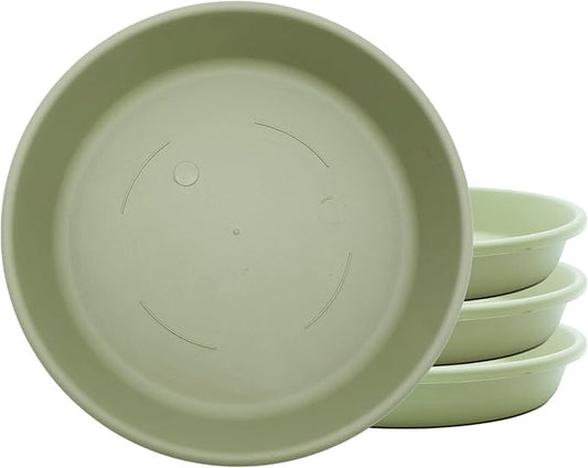 The HC Companies Flower Pot Saucers - Plastic Plant Saucer for Outdoors & Indoors - Traditional Design Plant Pot Trays for Water Drainage - Durable & Stylish Round Plant Tray (10-inch Seafoam)