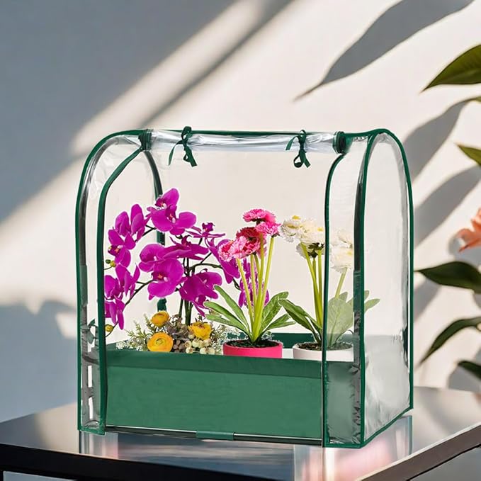 Mini Tabletop Garden Greenhouse Nursery Plant Cover Tent Humidity Domes for Indoor and Outdoor Home Gardening Germination and Seedling Propagation - 28x20x28 Inches(PLGH7050PD)