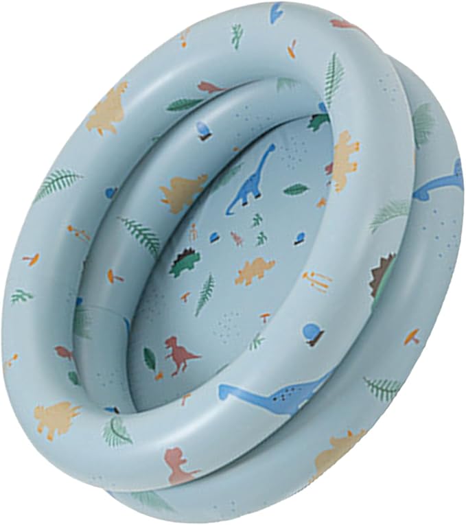 Inflatable Baby Retro Swimming Pool Family Cute Style Thickened Water Pool for Kids Indoor Outdoor Play (Blue)